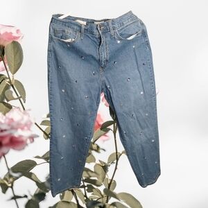Universal Threads Embroidered Blue Women's Jeans